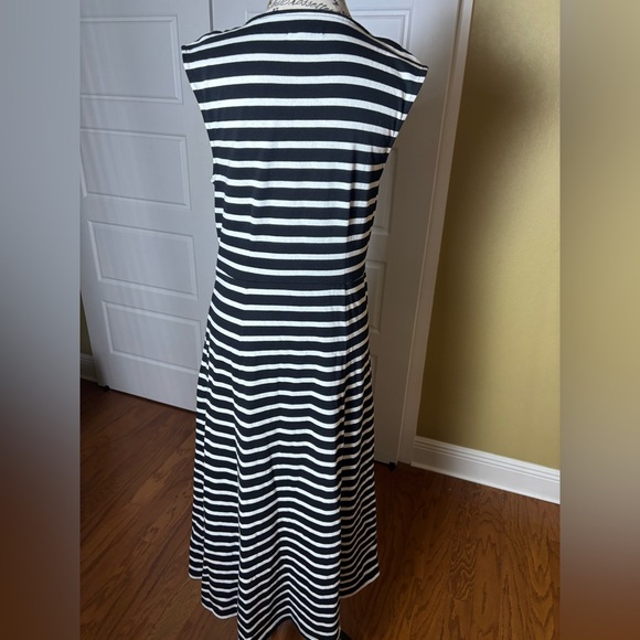 J. Crew Cap-Sleeve Knit Midi Dress in Black & White Stripe Size S - Picture 4 of 7